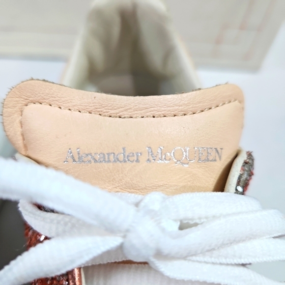 Alexander McQueen Girls Topaz Rose Glitter Oversized Sneakers Size 32 - Picture 7 of 11
